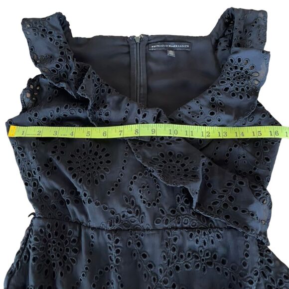 White House Black Market Dress Eyelet Wrap Sleeveless Ruffle - Picture 6 of 14